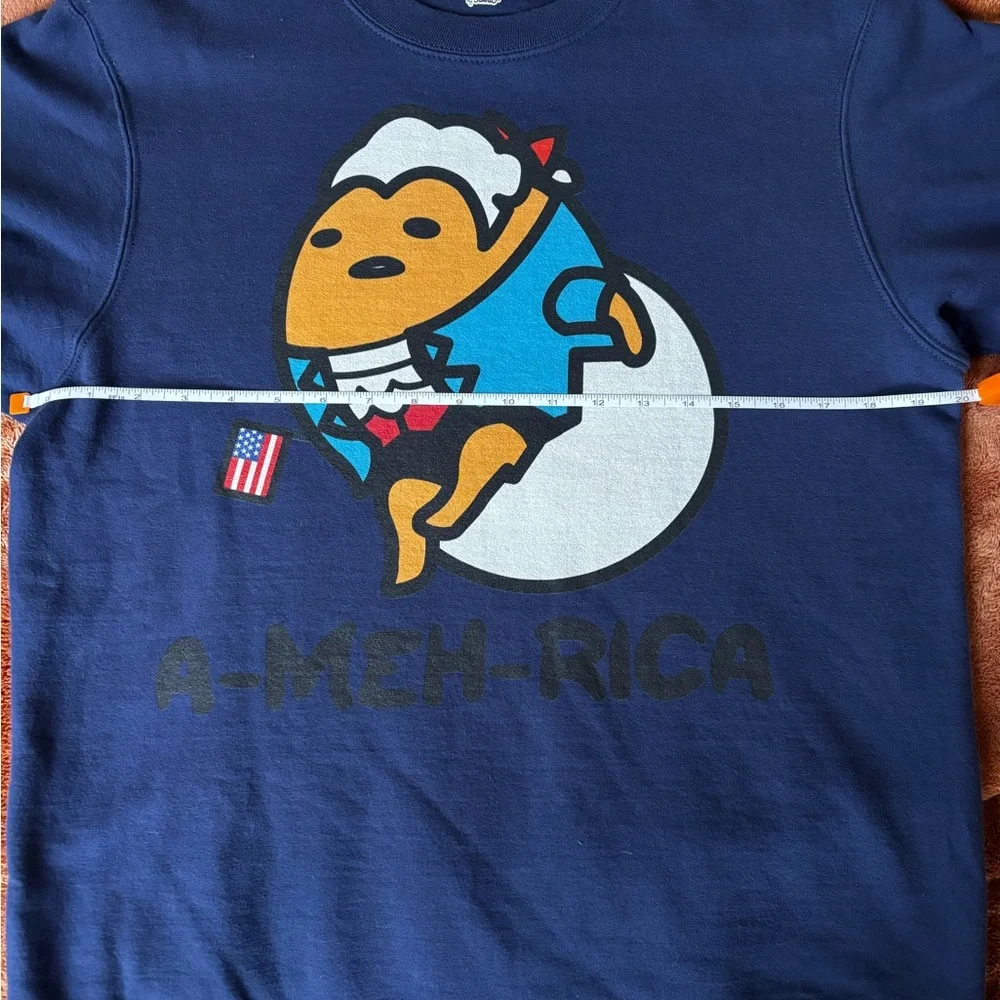 Sanrio Gudetama the Lazy Egg USA Patriotic America Founding Fathers Sweatshirt - Picture 5 of 8